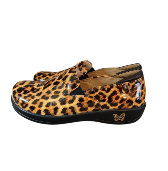 ALEGRIA Kel Leopard Print Patent Flats Women's Size 10 Slip-On Comfort Shoes - Picture 5 of 13